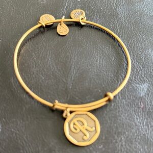 Alex and Ani Gold Initial 'R' Charm Bangle Bracelet - Women Jewelry